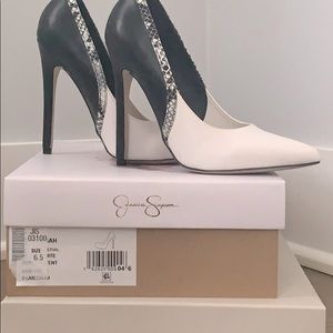 elegant black and white shoes